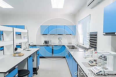 Science modern lab interior architecture. Stock Photo