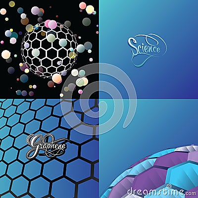 Science and nano technology background Vector Illustration