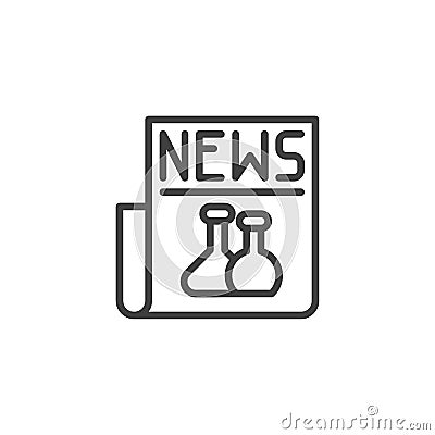 Science newspaper line icon Vector Illustration