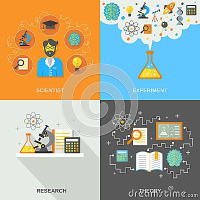 Science And Research Flat Vector Illustration