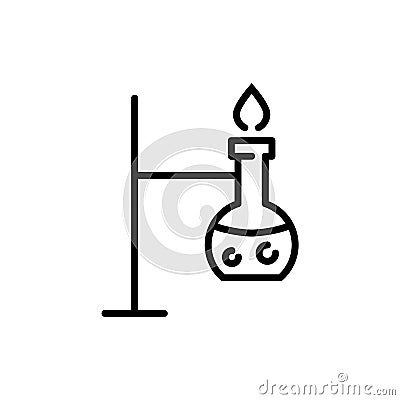 Science research lab experiment icon. Medical biology line equipment, chemistry flask bulb sign. Vector illustration Vector Illustration