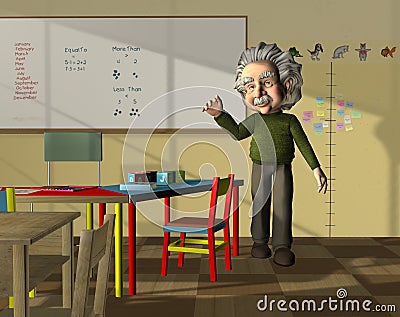 Science teacher in classroom Stock Photo