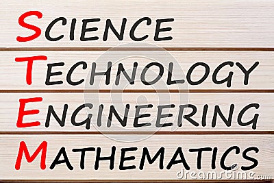 Science Technology Engineering Mathematics acronym STEM Stock Photo