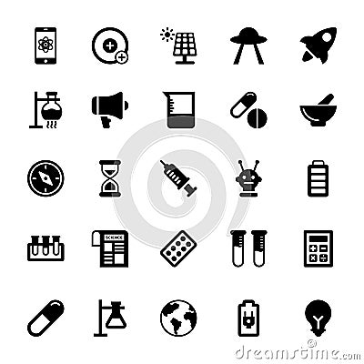 Science and Technology Glyph Vector Icons 7 Stock Photo