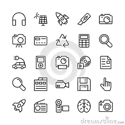 Science and Technology Line Vector Icons 1 Stock Photo