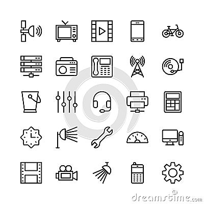 Science and Technology Line Vector Icons 10 Stock Photo