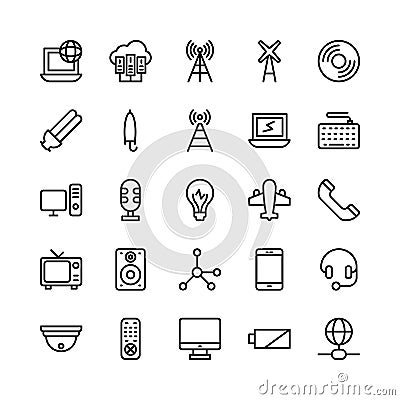 Science and Technology Line Vector Icons 12 Stock Photo