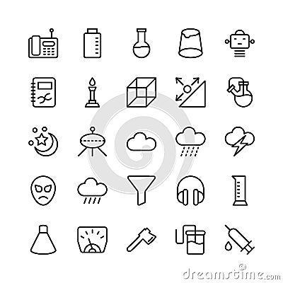 Science and Technology Line Vector Icons 17 Stock Photo