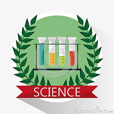 Science test tube school supplies Vector Illustration