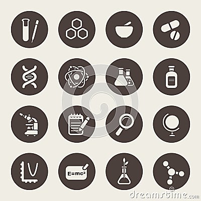 Science theme icon set Vector Illustration