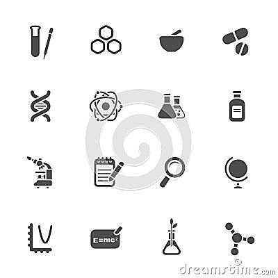 Science theme icon set Vector Illustration