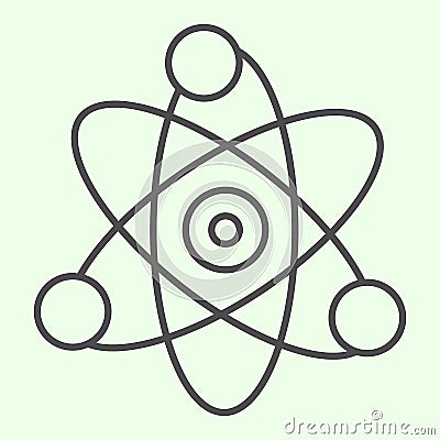 Science thin line icon. Atom, electron symbol outline style pictogram on white background. School chemistry and Vector Illustration