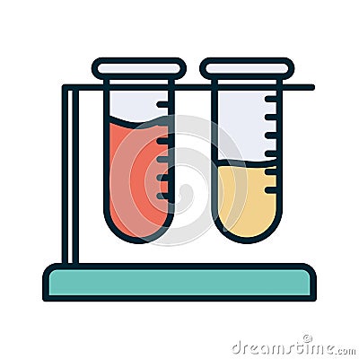 Science tubes line and fill style icon vector design Vector Illustration