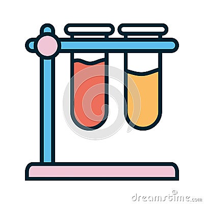 Science tubes line and fill style icon vector design Vector Illustration