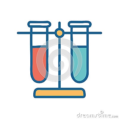 Science tubes line and fill style icon vector design Vector Illustration