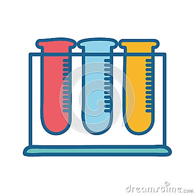 Science tubes line and fill style icon vector design Vector Illustration