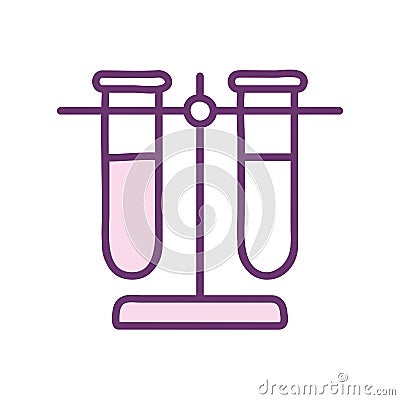 Science tubes line style icon vector design Vector Illustration