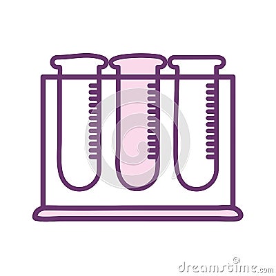 Science tubes line style icon vector design Vector Illustration
