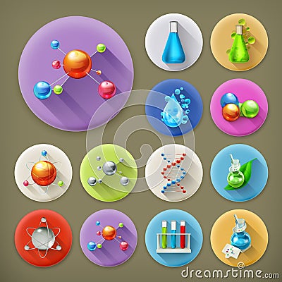 Science, tubes and molecules Vector Illustration