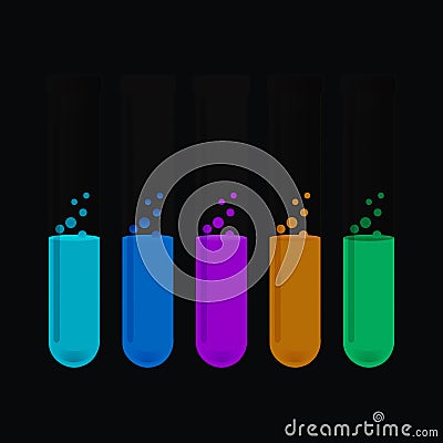 Science tubes icon Cartoon Illustration