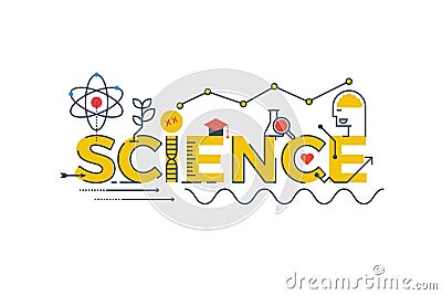Science word illustration Vector Illustration