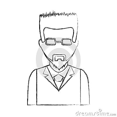 Scientific avatar character icon Vector Illustration