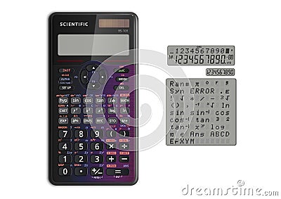Scientific calculator with solar cell Vector Illustration