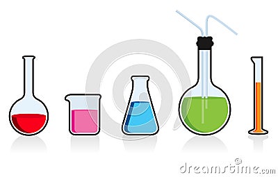 Scientific chemistry set. Vector Illustration