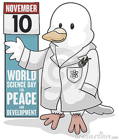 Scientific Dove Celebrating World Science Day for Peace and Development, Vector Illustration Vector Illustration