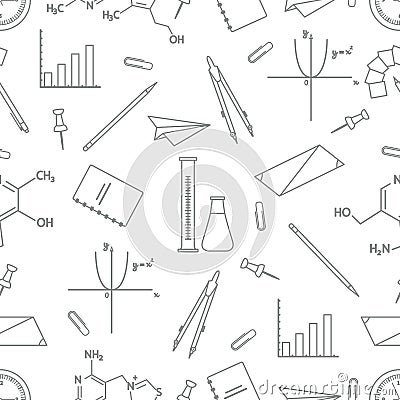 Scientific, educational vector seamless pattern Vector Illustration