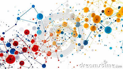 Scientific formulas on a white background, styled with bright elements, representing molecular structures. Stock Photo