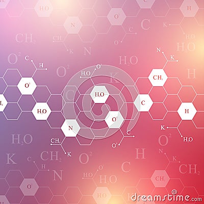 Scientific hexagonal chemistry pattern. Structure molecule DNA research as concept. Vector Illustration