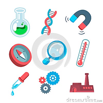 Scientific icons Cartoon Illustration