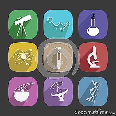 Scientific Icons Vector Illustration