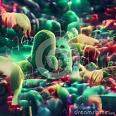 Scientific image of bacteria Citrobacter, Gram-negative bacteria Cartoon Illustration