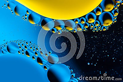 Scientific image of cell membrane. Macro up of liquid substances. Abstract molecule atom sctructure. Water bubbles. Macro shot of Stock Photo