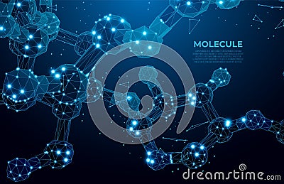 Scientific molecule background for medicine, science, technology, chemistry. DNA digital, sequence, code. nano technology. Vector Illustration