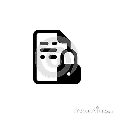 Scientific Paper Academic Journal Lock Icon, Logo, Vector Vector Illustration