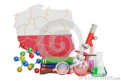 Scientific research in Poland concept, 3D rendering Stock Photo