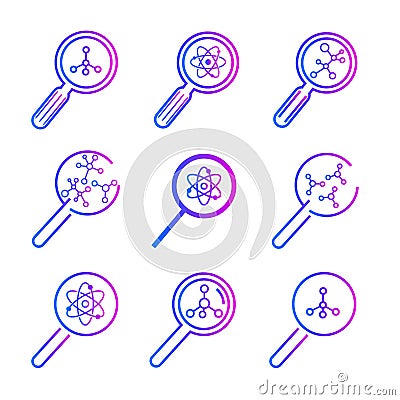 Scientific research vector icons set Vector Illustration