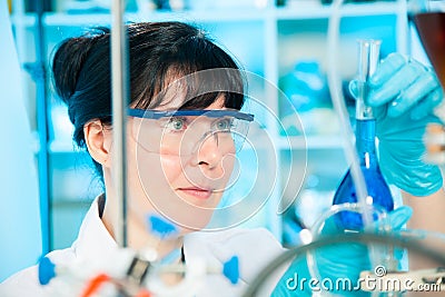Scientific researcher in a lab Stock Photo