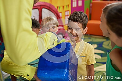 Scientific show for kids. Stock Photo