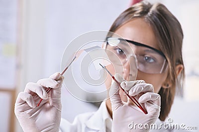 Scientific showing a piece of graphene. Stock Photo