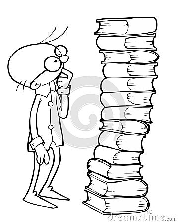 Scientist and books Stock Photo