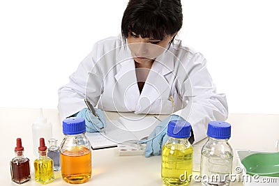 Scientist documenting results Stock Photo