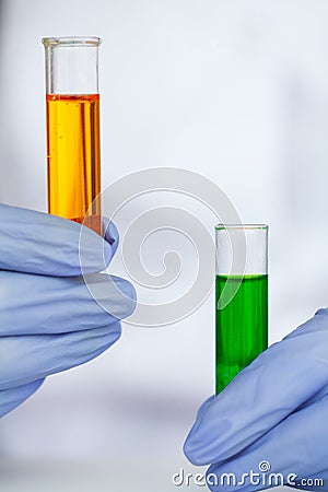 Scientist is Doing Her Research. Chemistry Experiment. Laborer T Stock Photo