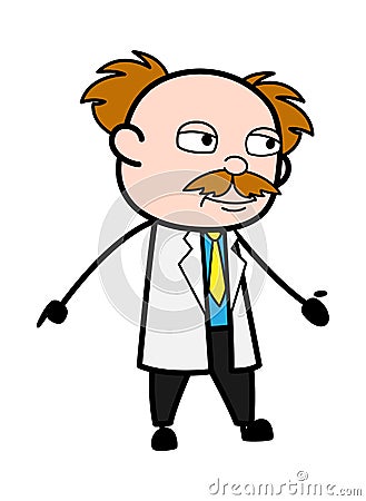 Scientist Expressionless Face Cartoon Stock Photo