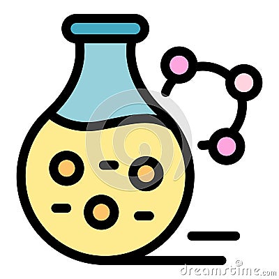 Scientist flask icon color outline vector Vector Illustration