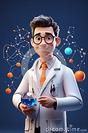 Scientist Holding a Bowl in a Laboratory Conducting an Experiment. Generative AI. Stock Photo