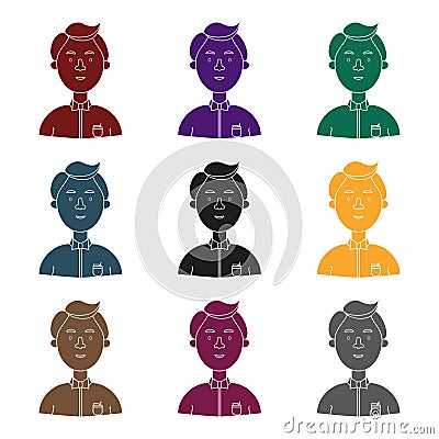 Scientist icon in black style isolated on white background. People of different profession symbol stock vector Vector Illustration